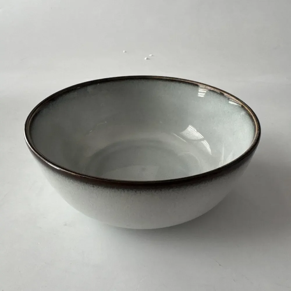 Set of 4 IKEA Gladelig Bowls Salad Cereal MCM Speckled Brown Trim